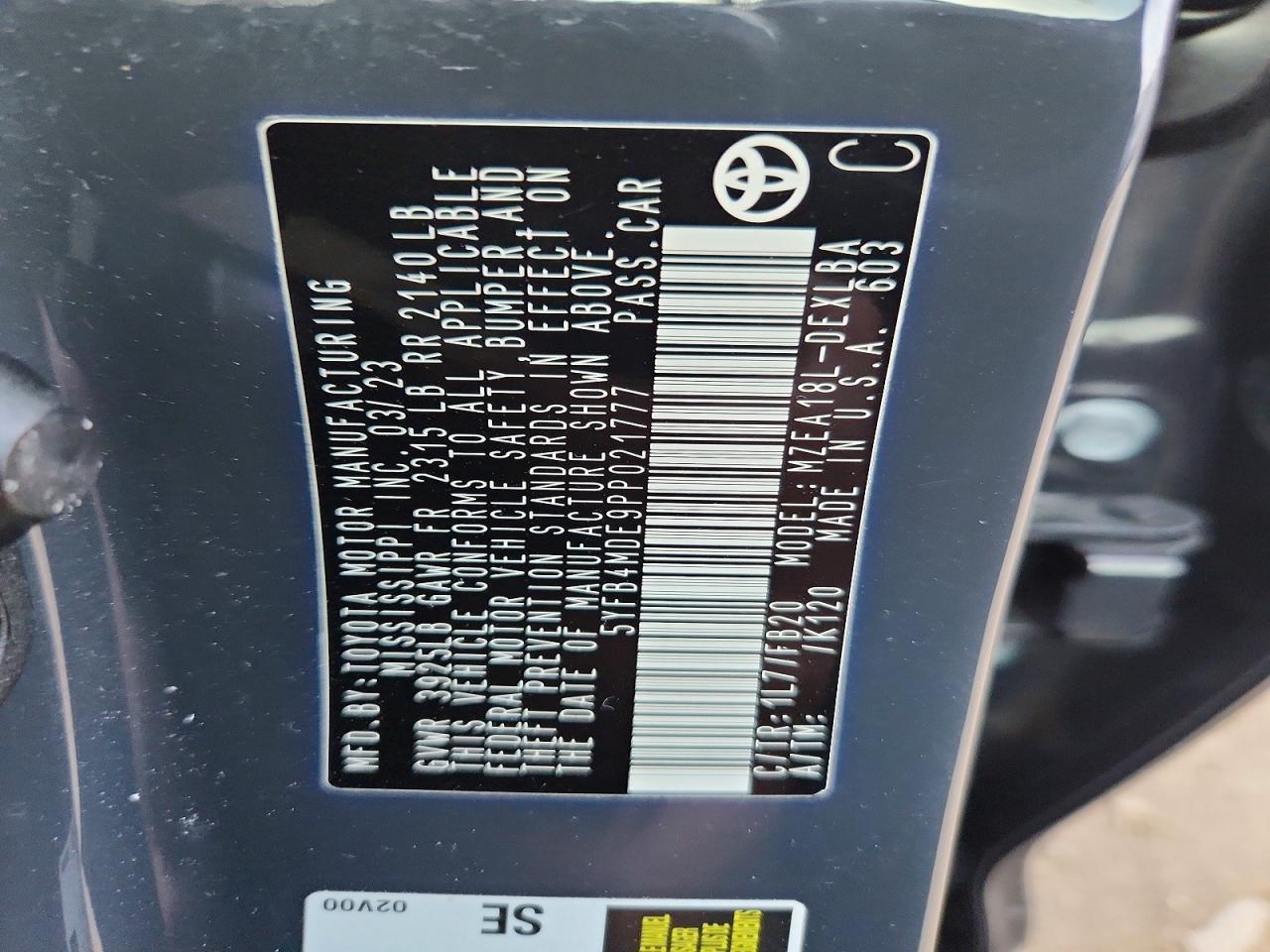 2023 TOYOTA COROLLA LE photo 23