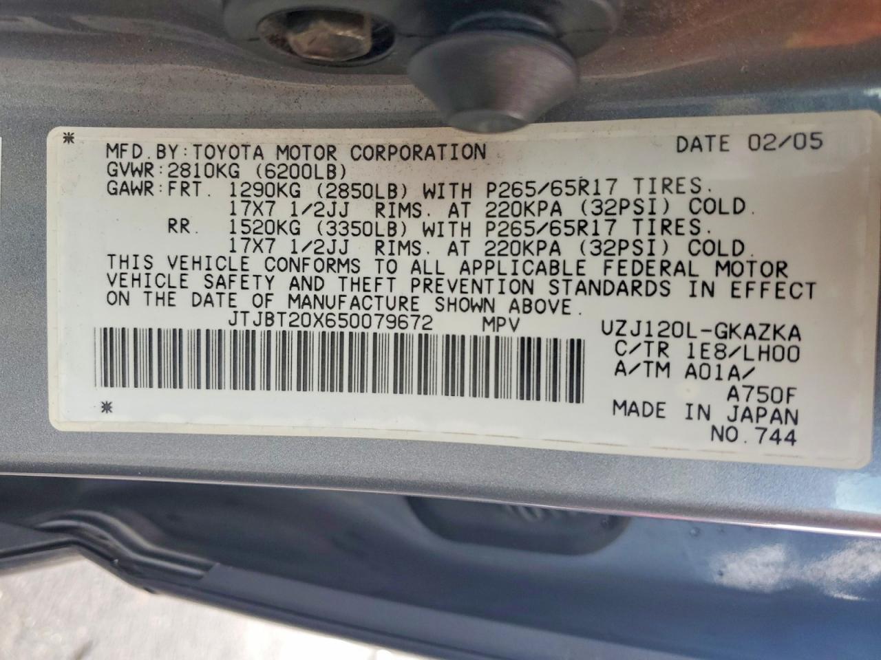 2005 LEXUS GX 470 photo 12