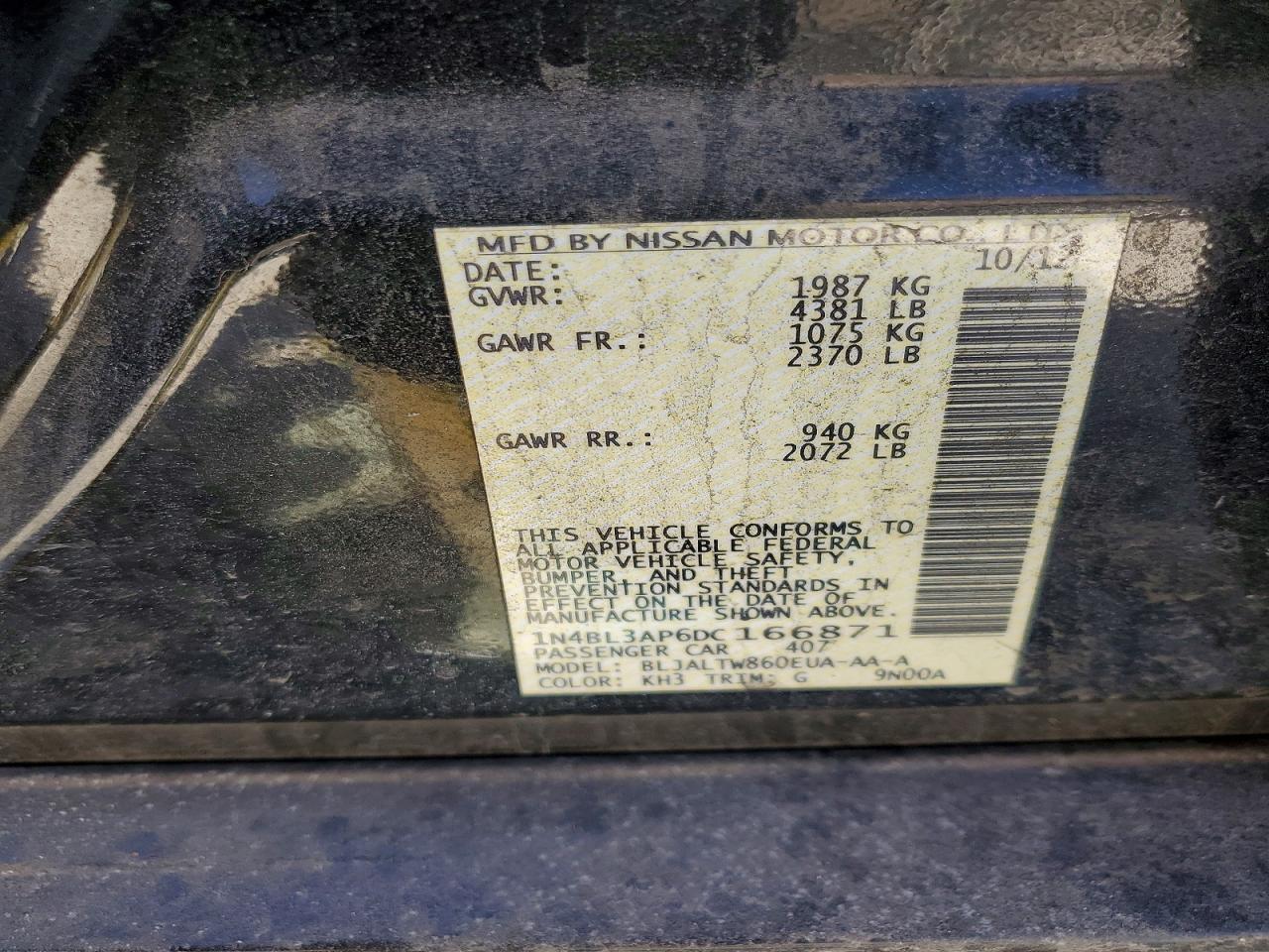 2013 NISSAN ALTIMA 3.5 S photo 12