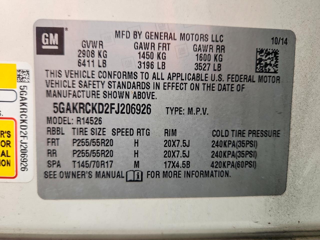 2015 BUICK ENCLAVE photo 25