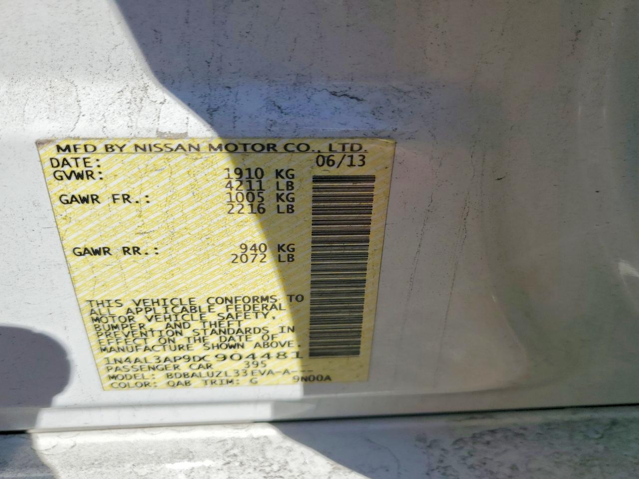 2013 NISSAN ALTIMA 2.5 photo 13