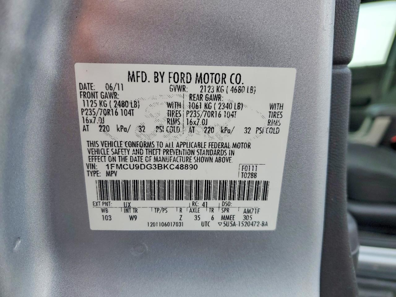 2011 FORD ESCAPE XLT photo 27