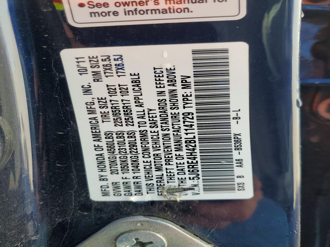 2011 HONDA CR-V SE photo 13