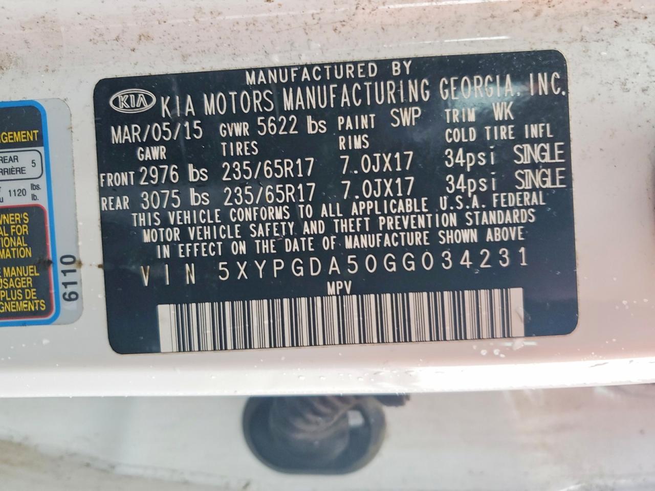 2016 KIA SORENTO LX V6 photo 12
