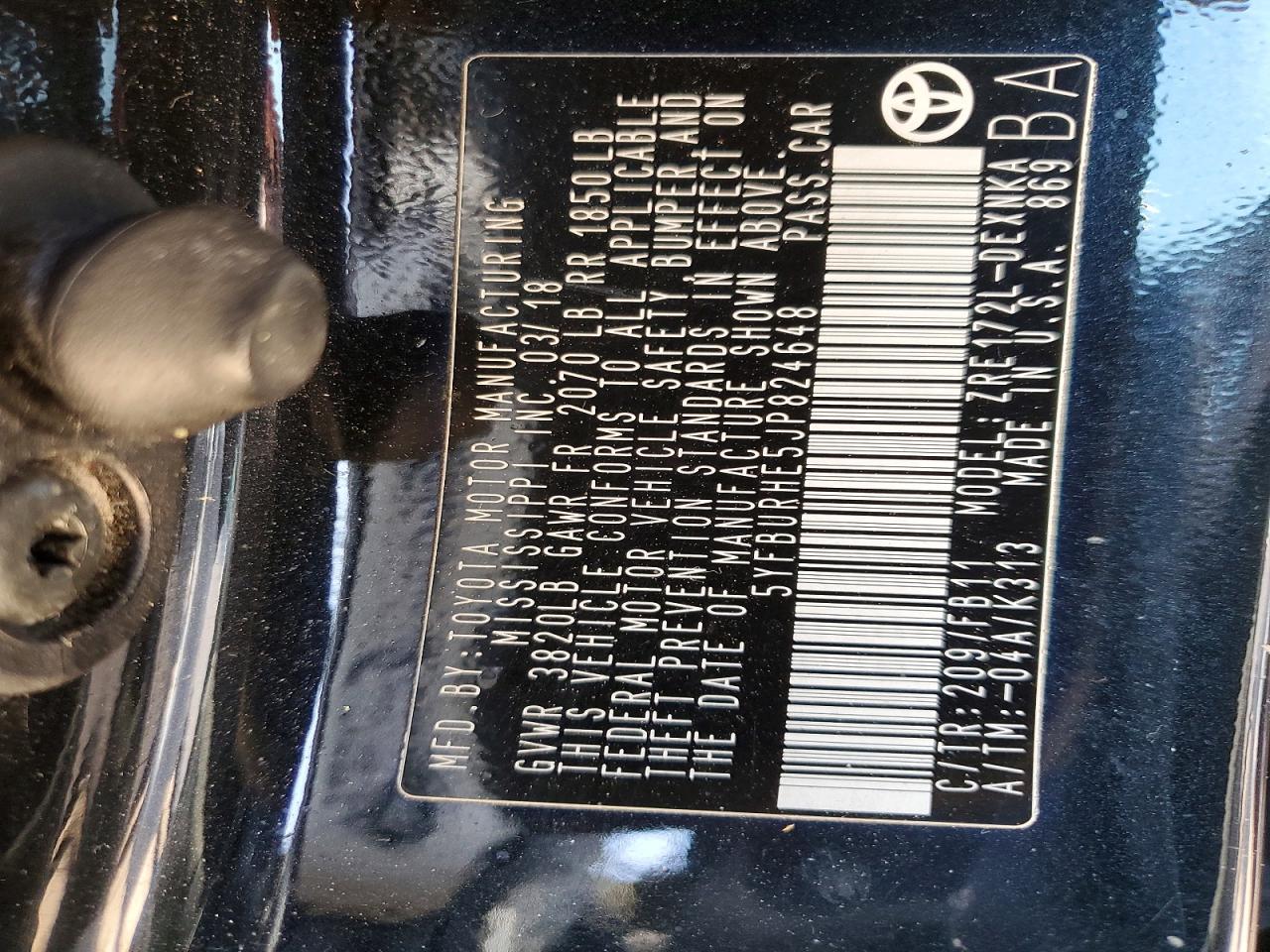 2018 TOYOTA COROLLA photo 23