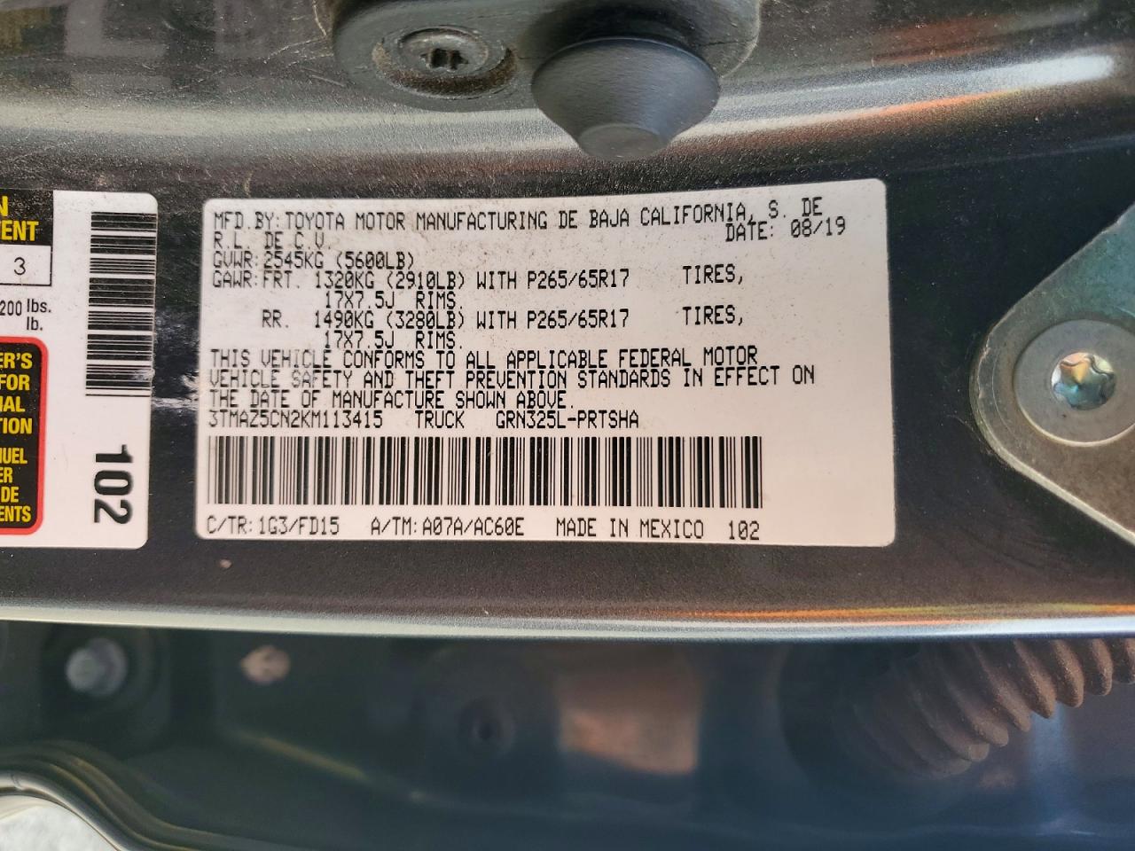 2019 TOYOTA TACOMA DOUBLE CAB photo 23