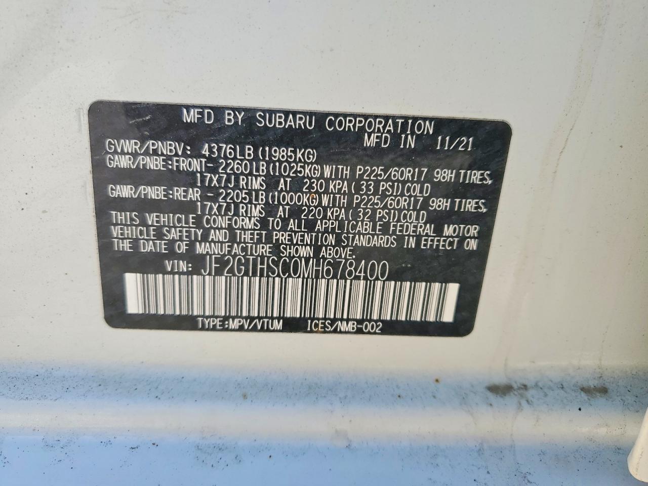 2021 SUBARU CROSSTREK SPORT photo 23