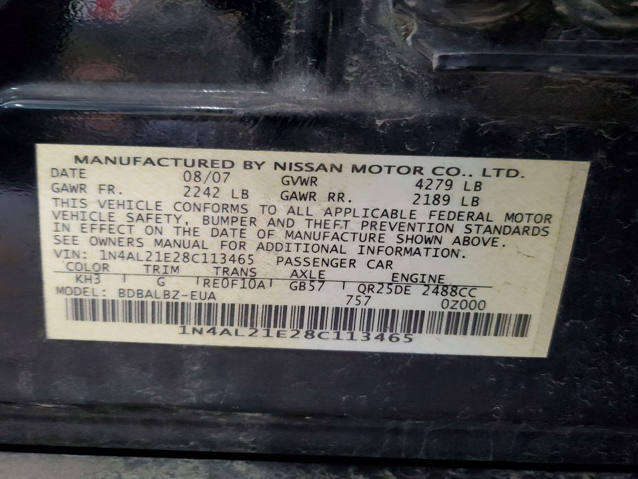 2008 NISSAN ALTIMA 2.5 photo 23