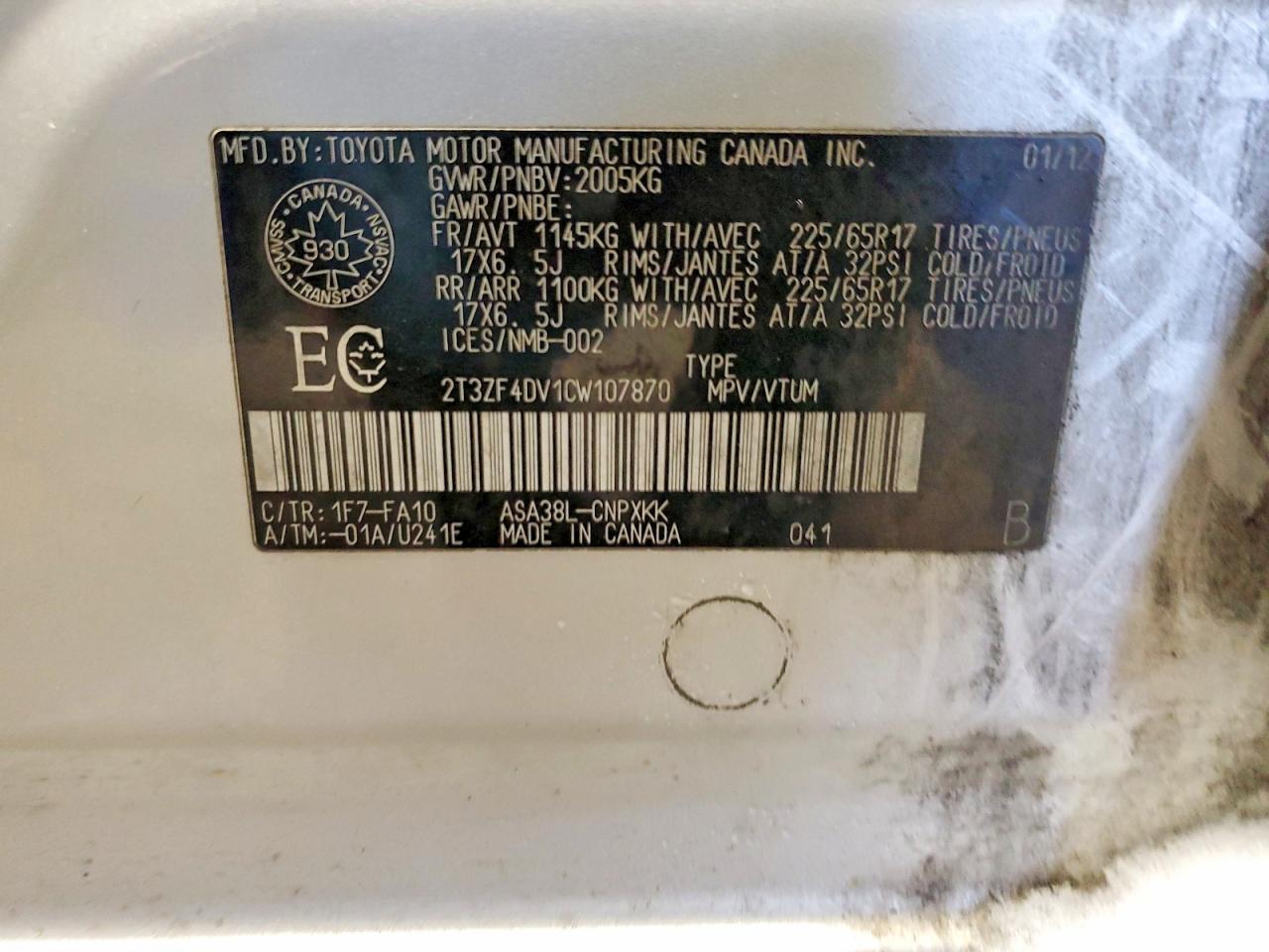 2012 TOYOTA RAV4 photo 13