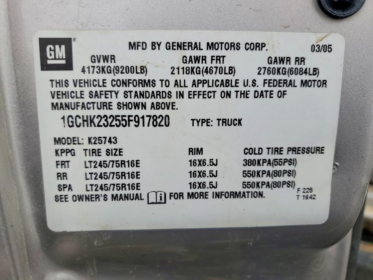 2005 CHEVROLET SILVERADO K2500 HEAVY DUTY photo 23