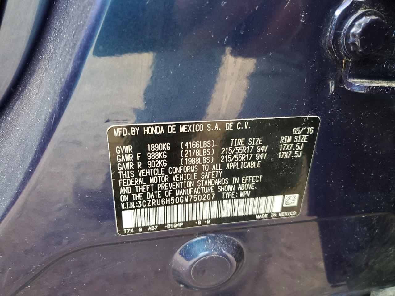 2016 HONDA HR-V EX photo 23