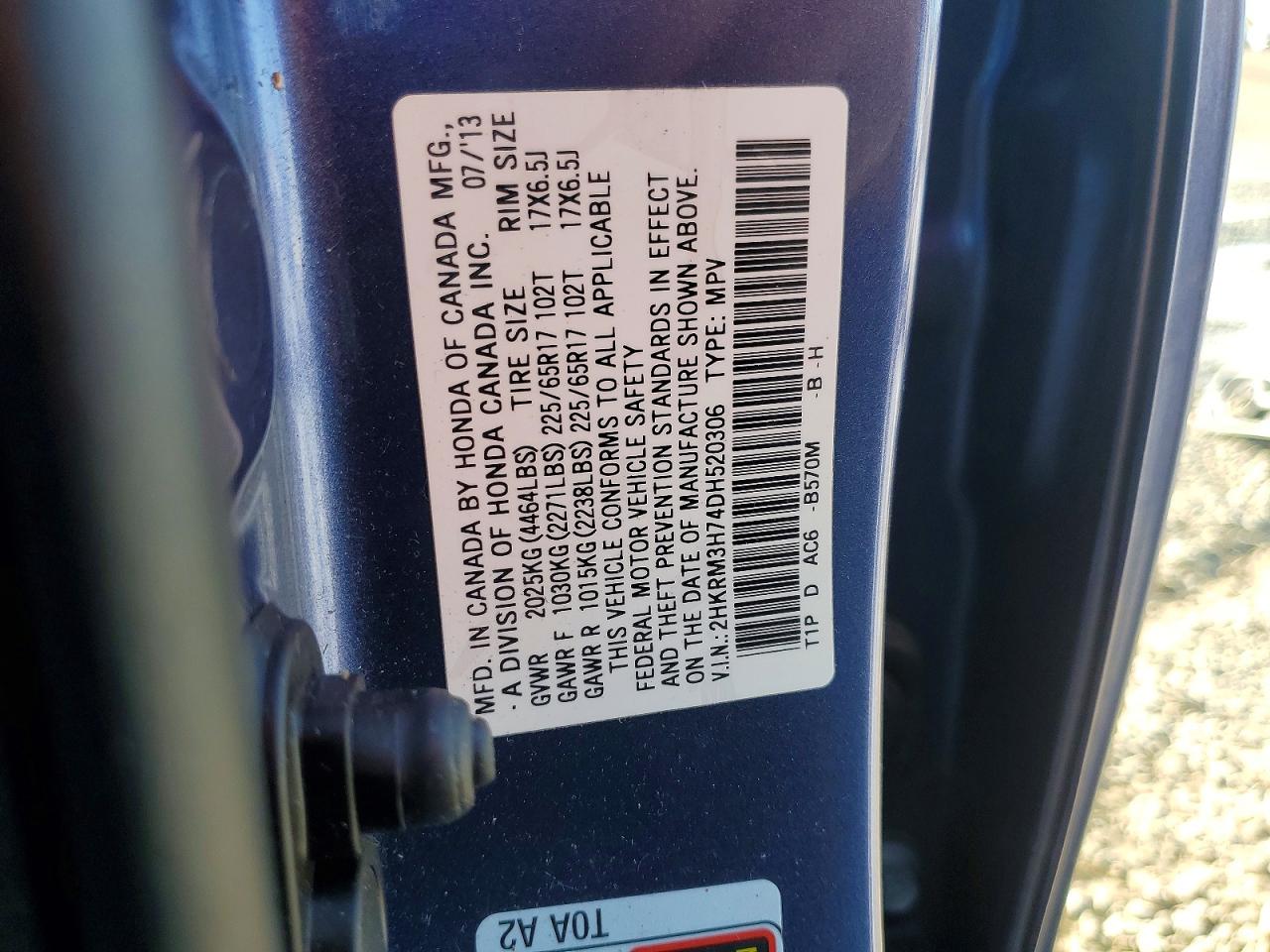 2013 HONDA CR-V EXL photo 40