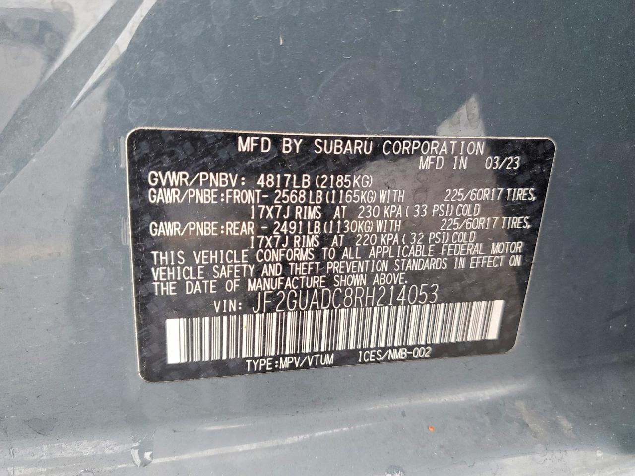 2024 SUBARU CROSSTREK PREMIUM photo 27