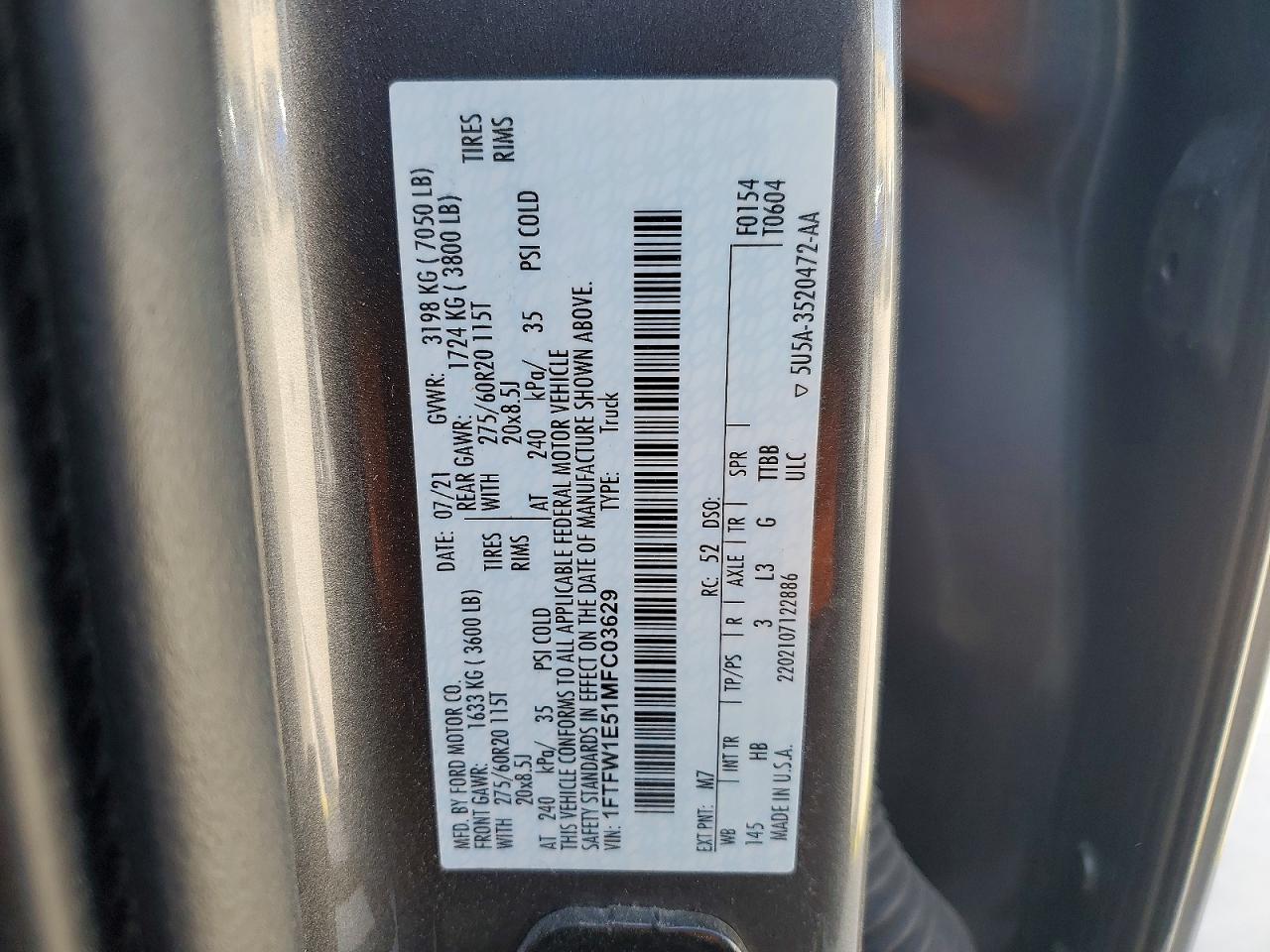 2021 FORD F150 SUPERCREW photo 25