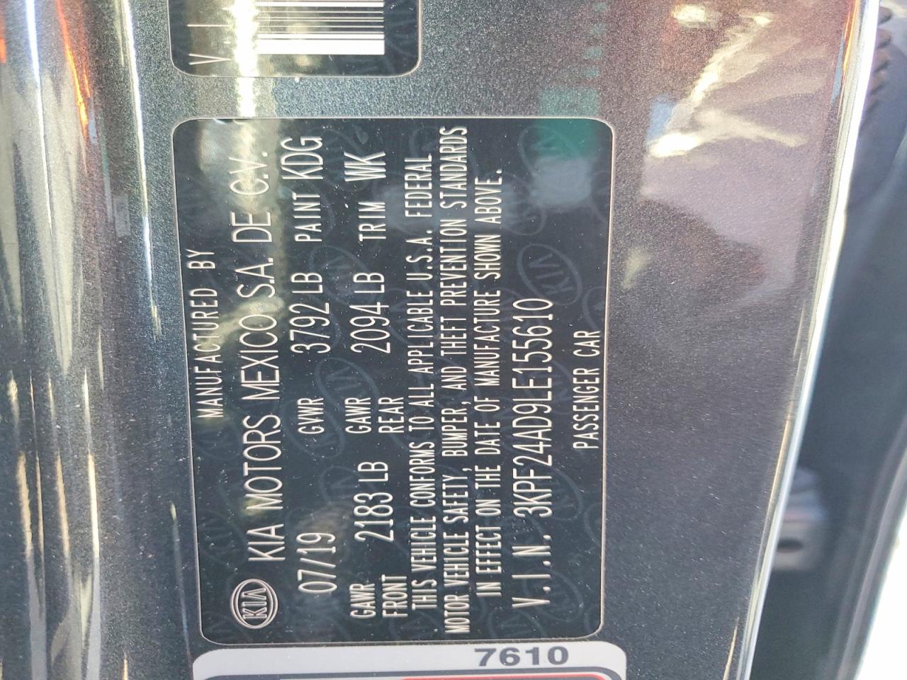 2020 KIA FORTE LXS photo 23
