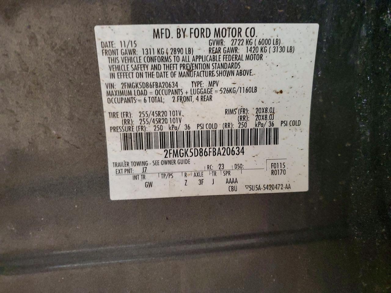 2015 FORD FLEX LIMITED photo 27