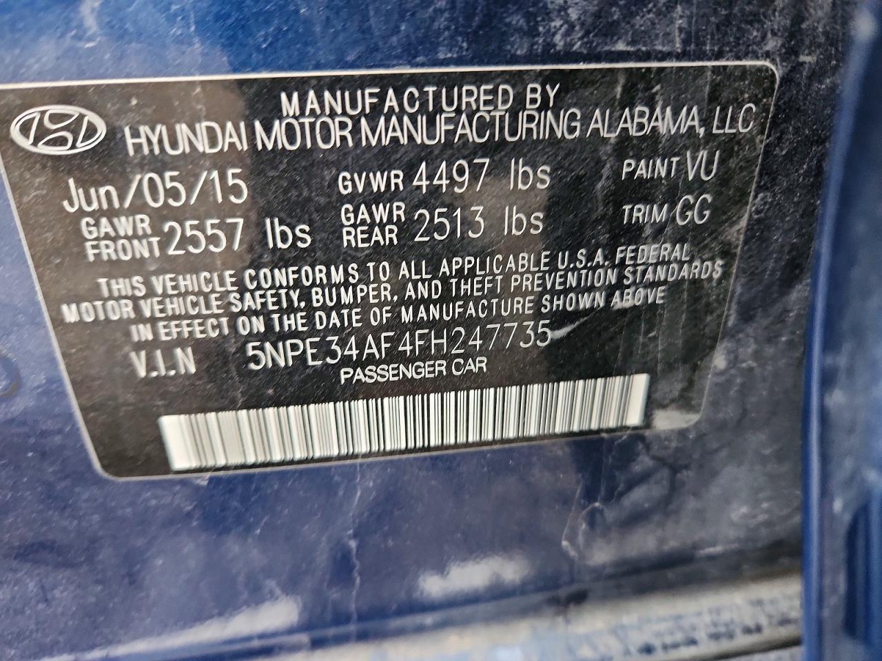 2015 HYUNDAI SONATA SPORT photo 37