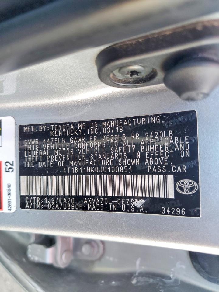 2018 TOYOTA CAMRY L photo 23