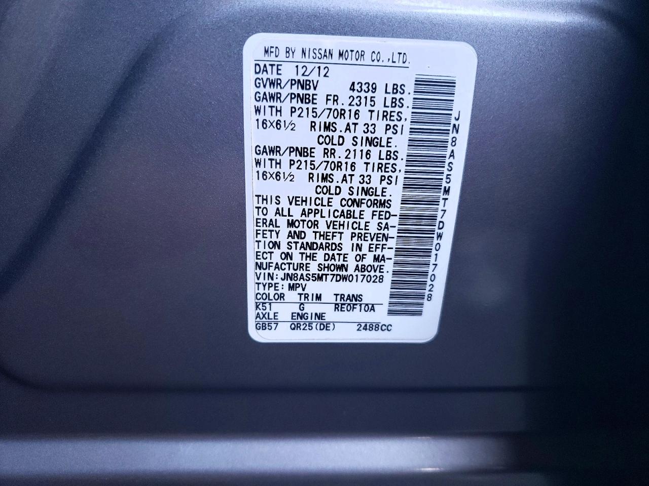 2013 NISSAN ROGUE S photo 25