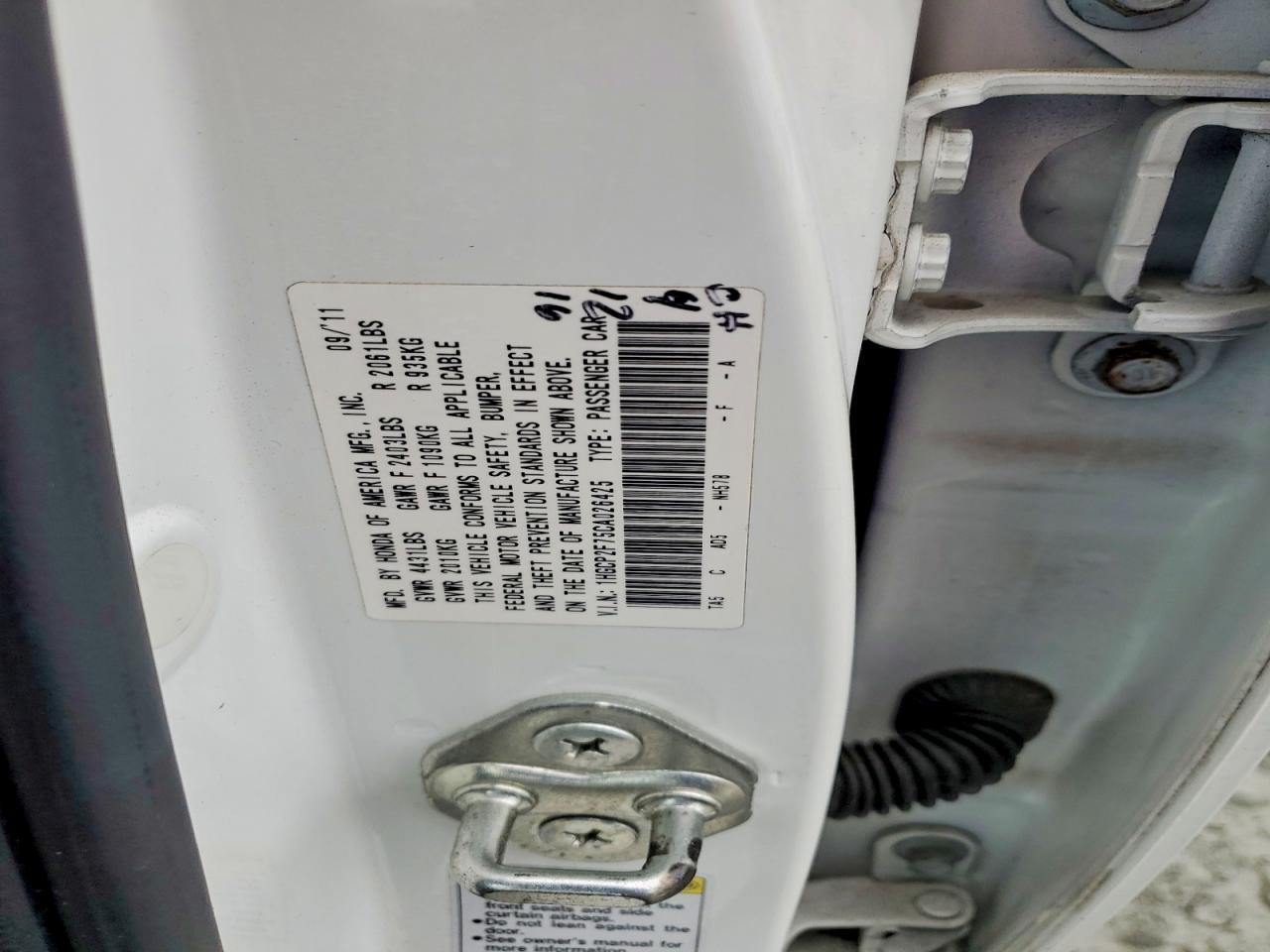 2012 HONDA ACCORD EX photo 12