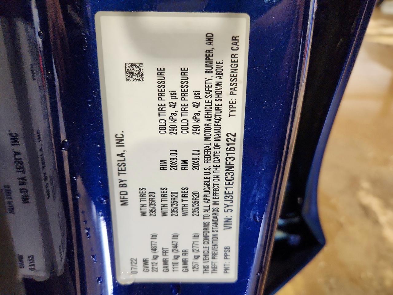 2022 TESLA MODEL 3 photo 23