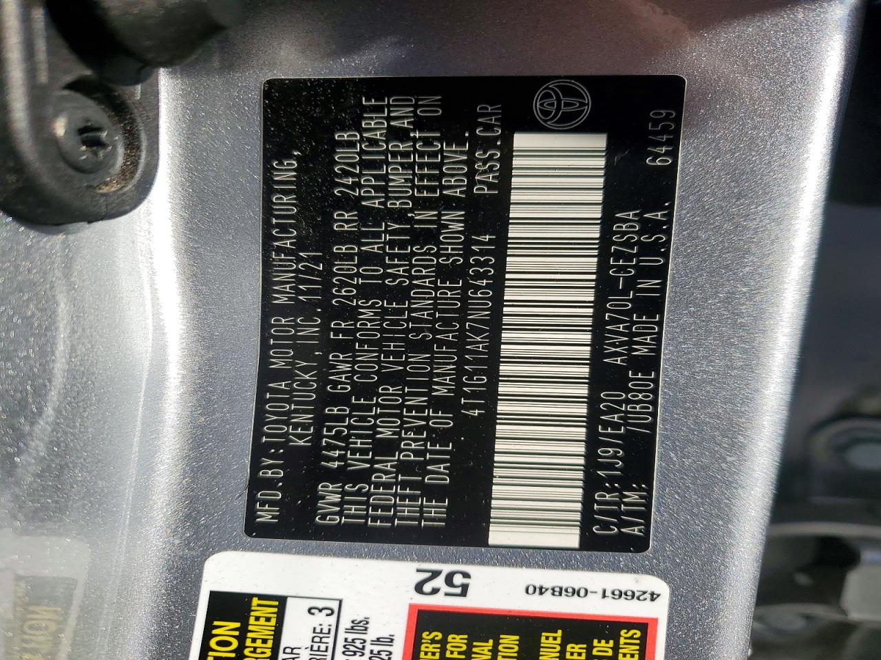 2022 TOYOTA CAMRY SE photo 12