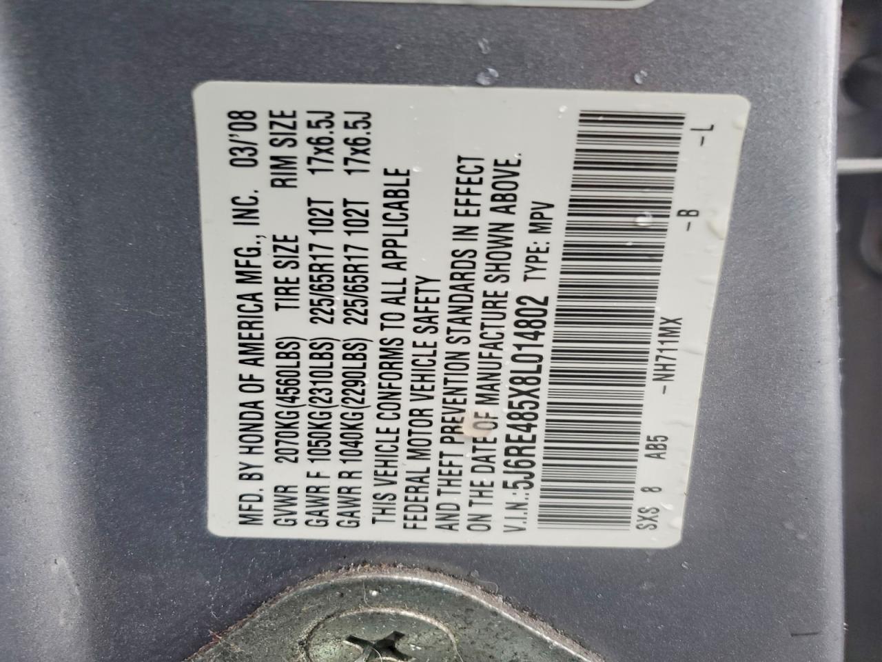 2008 HONDA CR-V EX photo 13