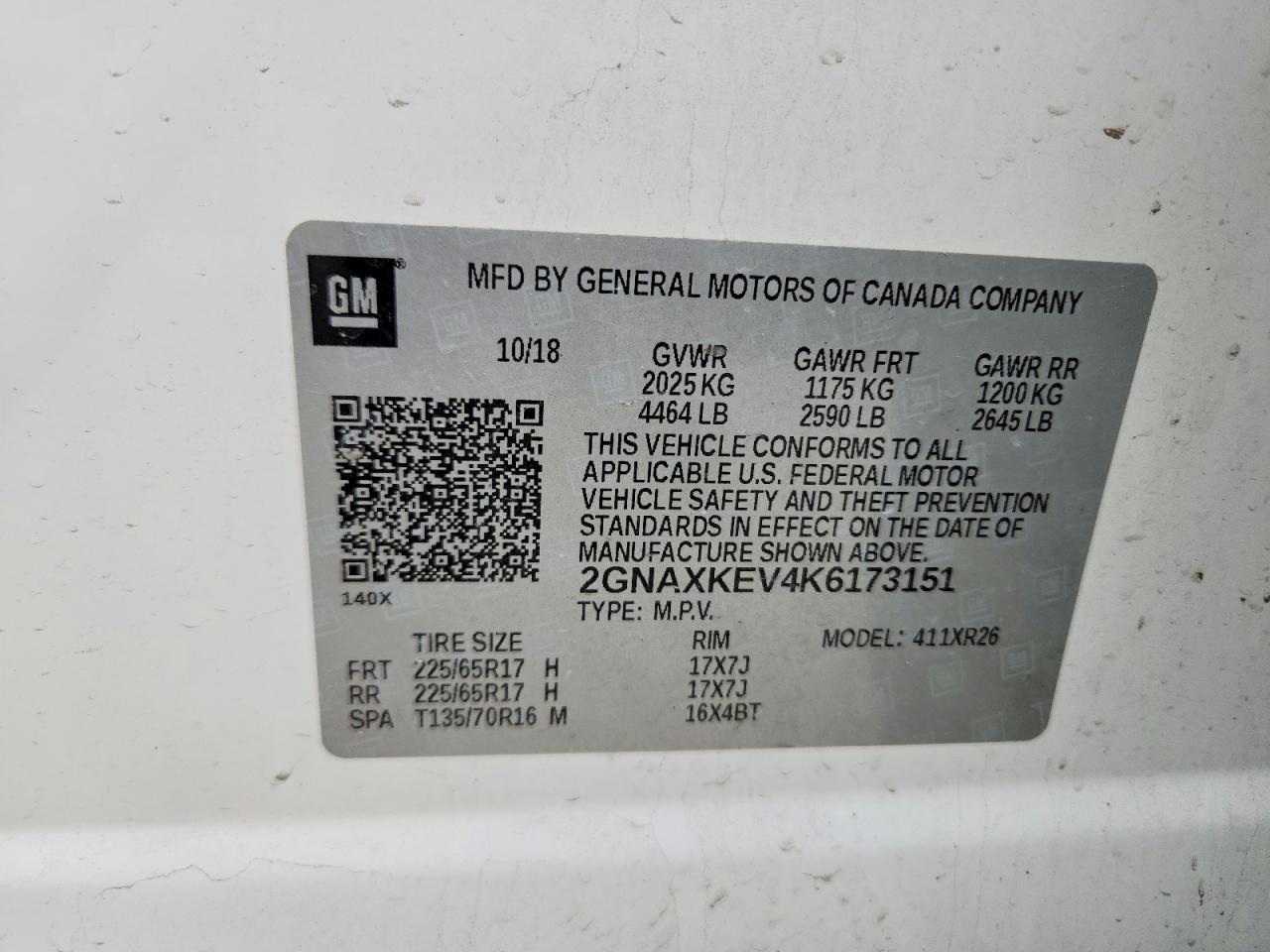 2019 CHEV EQUINOX LT photo 27