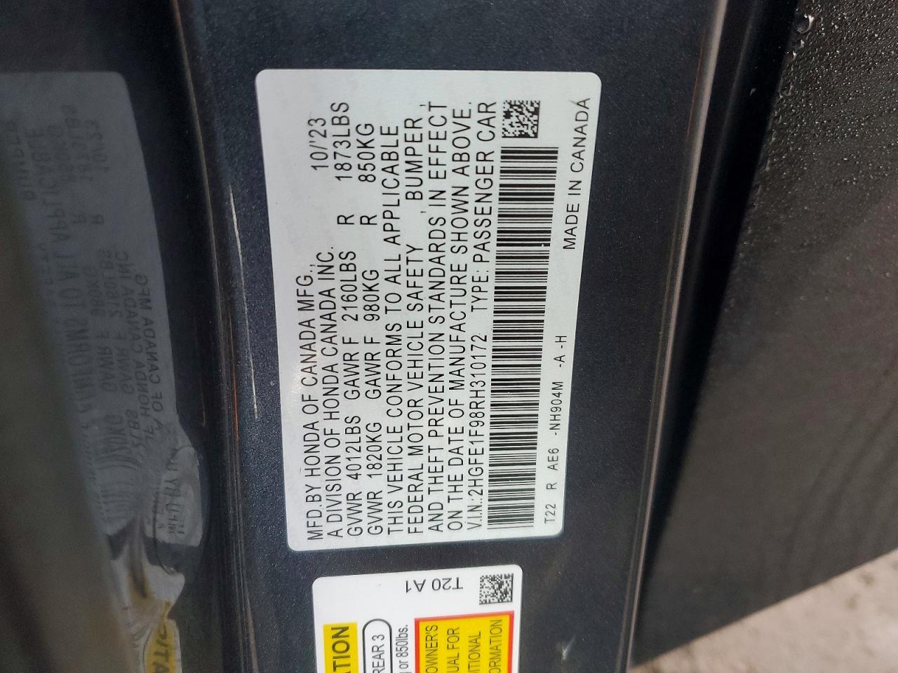 2024 HONDA CIVIC TOURING photo 34