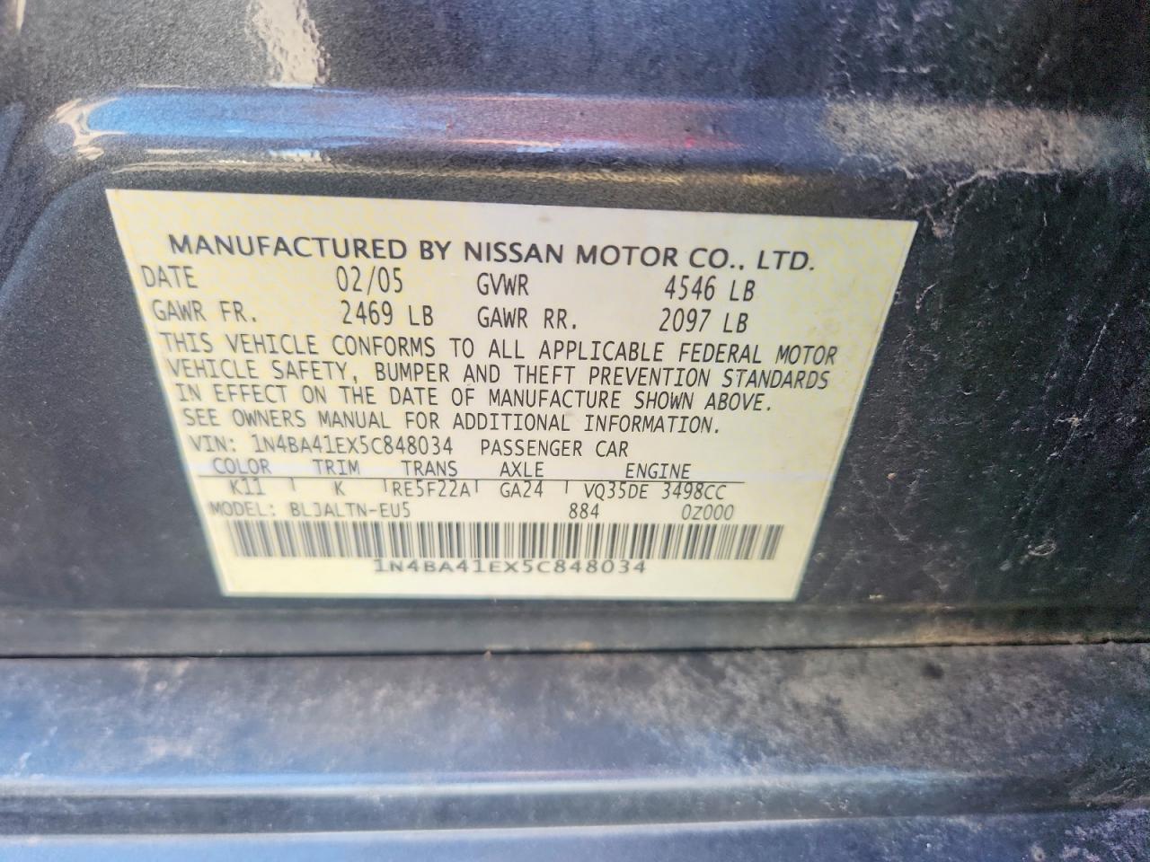 2005 NISSAN MAXIMA 3.5 SE photo 23