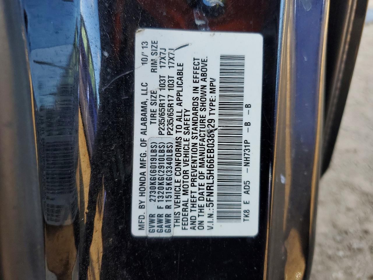 2014 HONDA ODYSSEY EXL photo 12