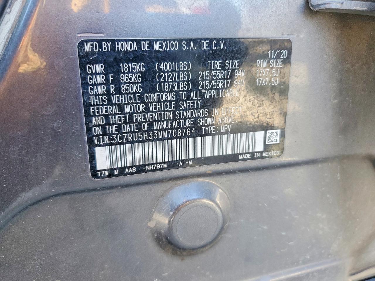 2021 HONDA HR-V LX photo 37