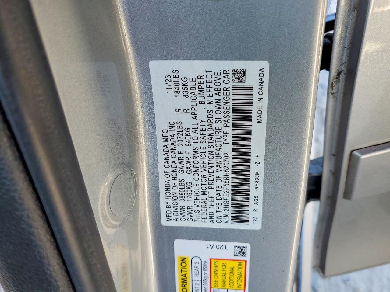 2024 HONDA CIVIC SPORT photo 12