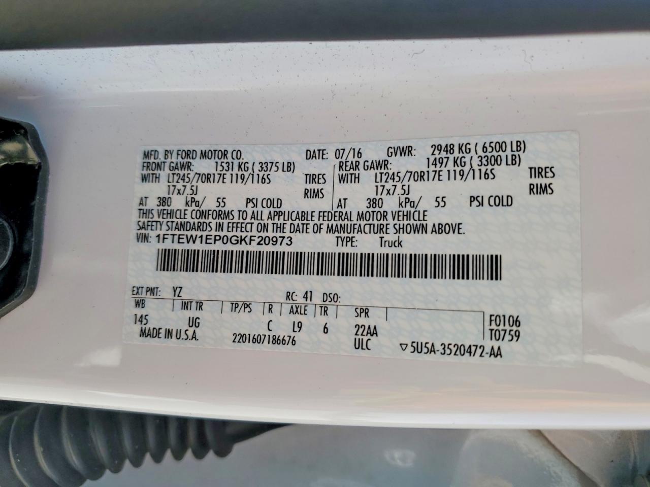2016 FORD F150 SUPERCREW photo 37
