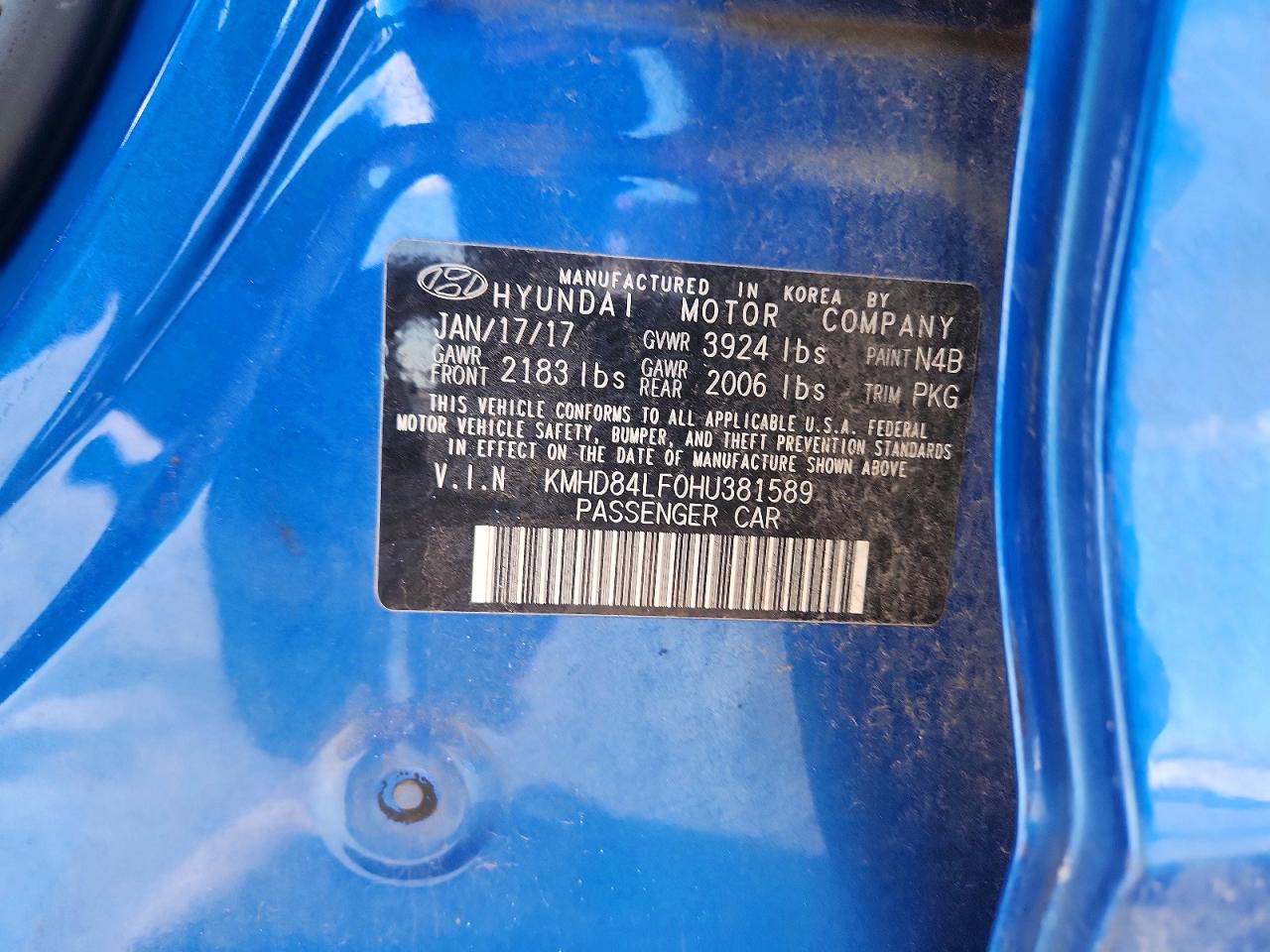 2017 HYUNDAI ELANTRA SE photo 12