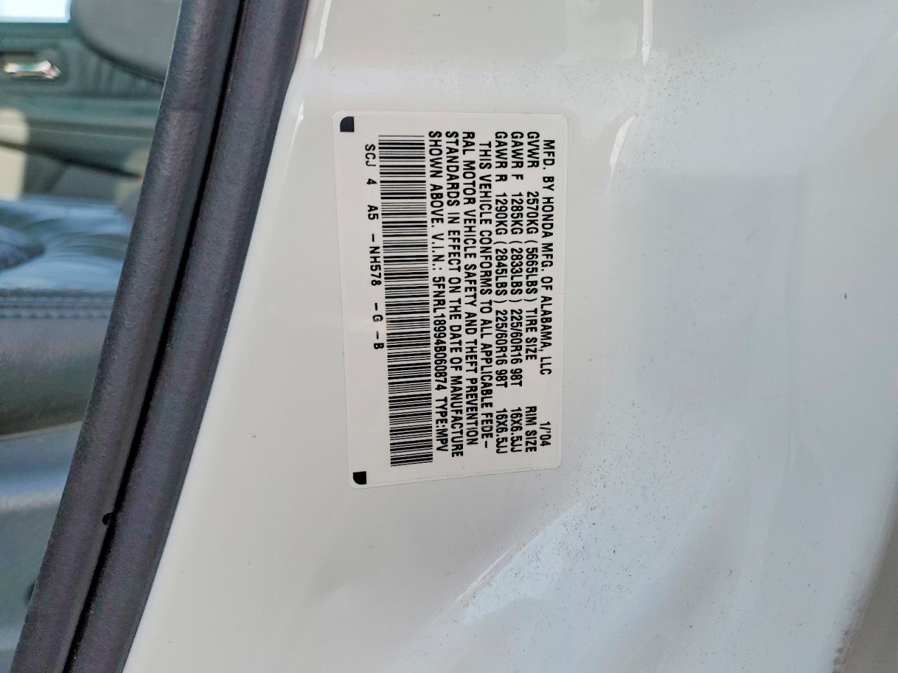 2004 HONDA ODYSSEY EXL photo 25