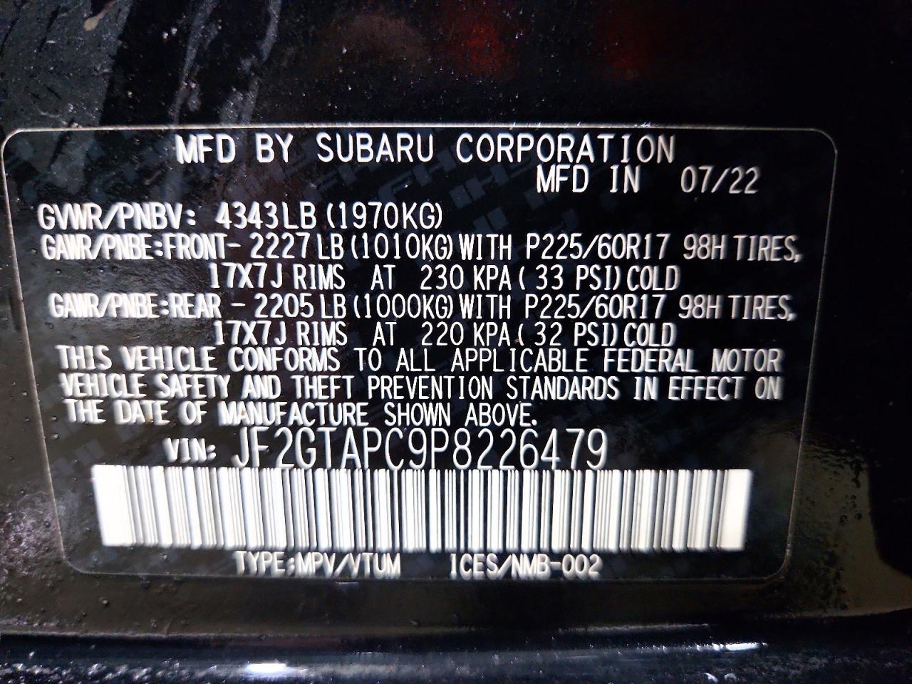 2023 SUBARU CROSSTREK PREMIUM photo 13