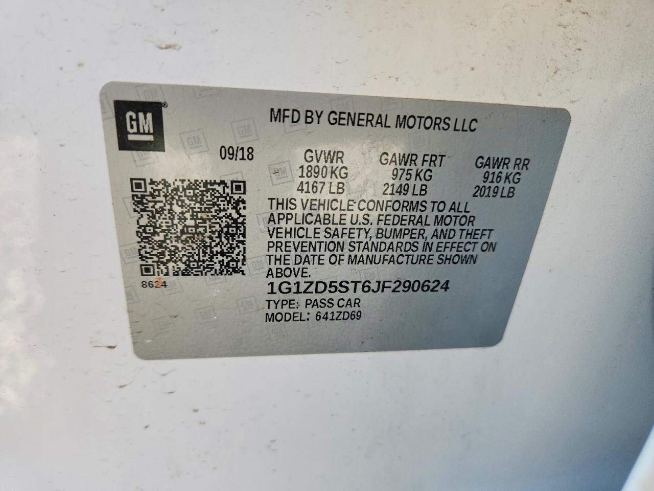 2018 CHEVROLET MALIBU LT photo 12