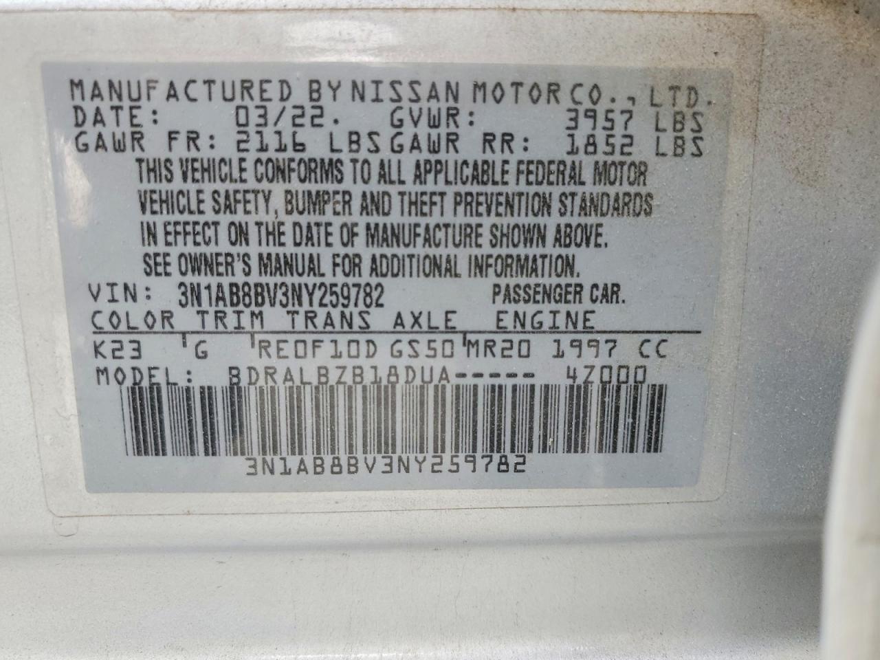 2022 NISSAN SENTRA photo 12