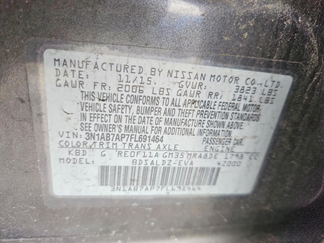 2015 NISSAN SENTRA SV photo 34
