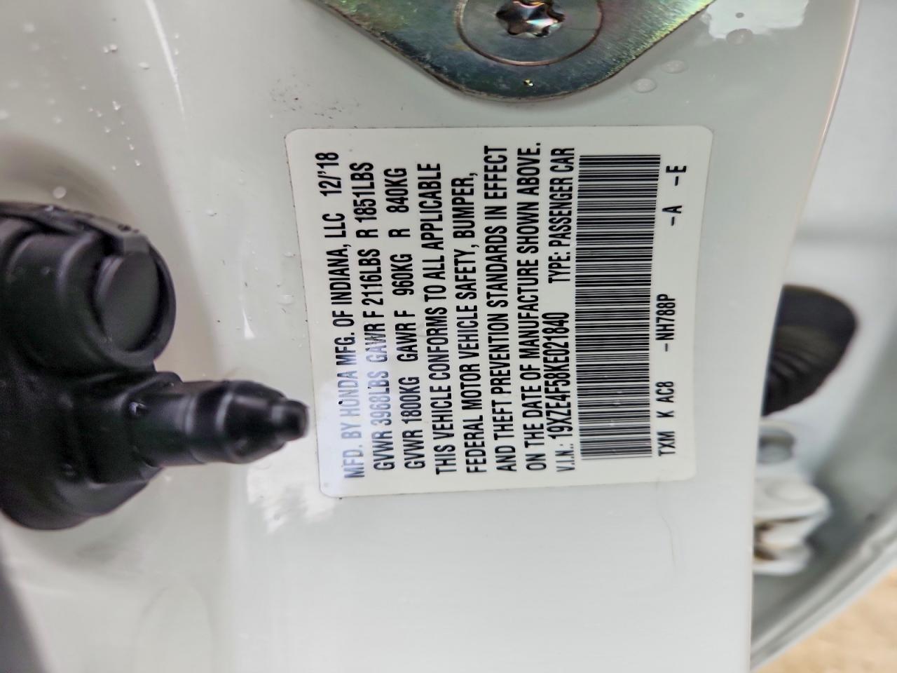 2019 HONDA INSIGHT EX photo 12