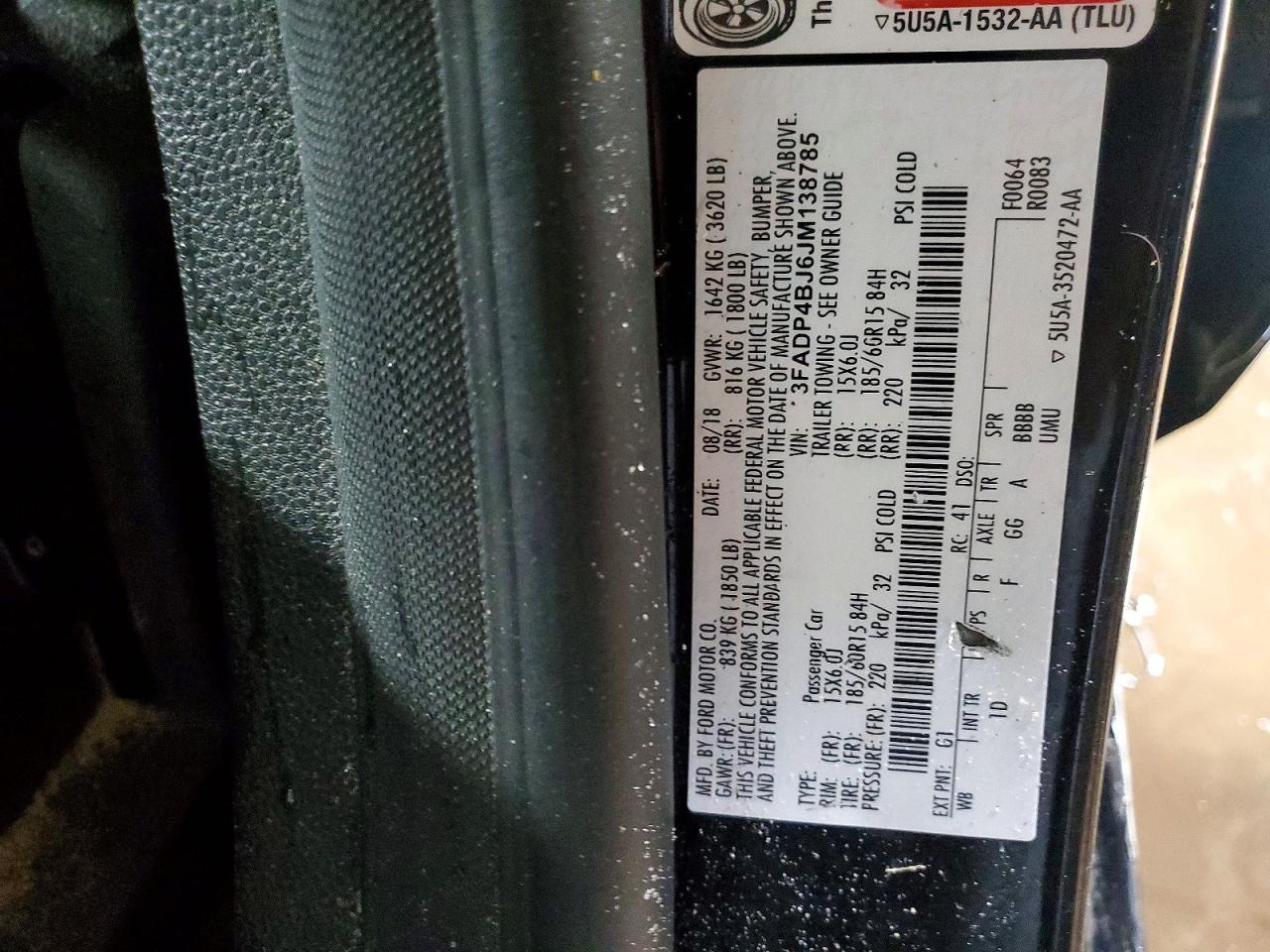 2018 FORD FIESTA SE photo 12