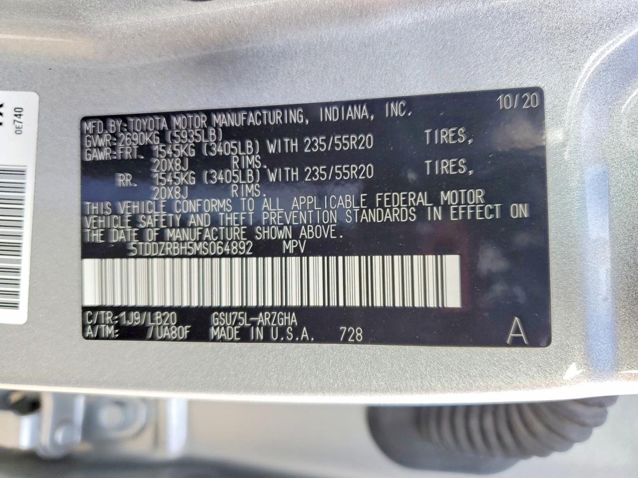 2021 TOYOTA HIGHLANDER LIMITED photo 14