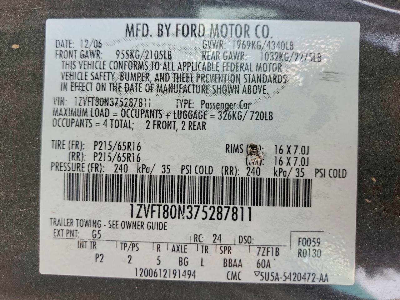 2007 FORD MUSTANG photo 13