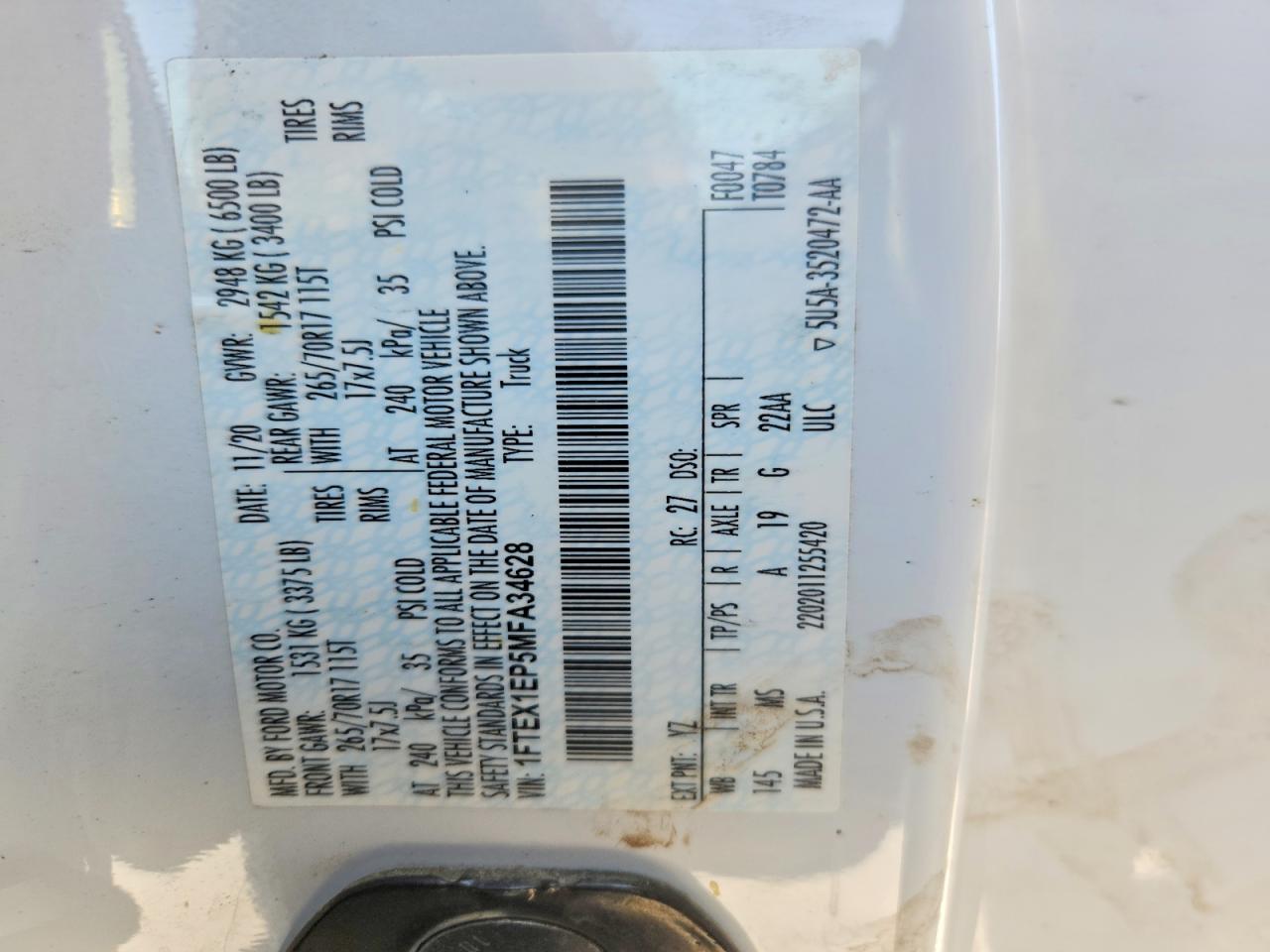 2021 FORD F150 SUPER CAB photo 34