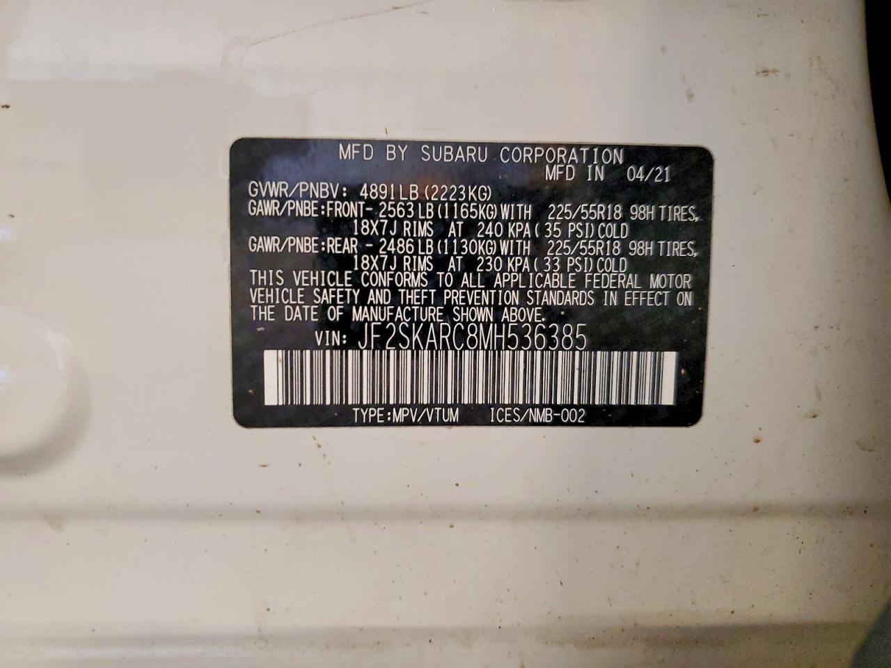 2021 SUBARU FORESTER SPORT photo 13