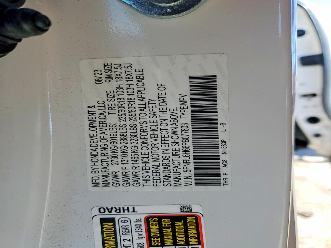 2023 HONDA ODYSSEY EXL photo 27