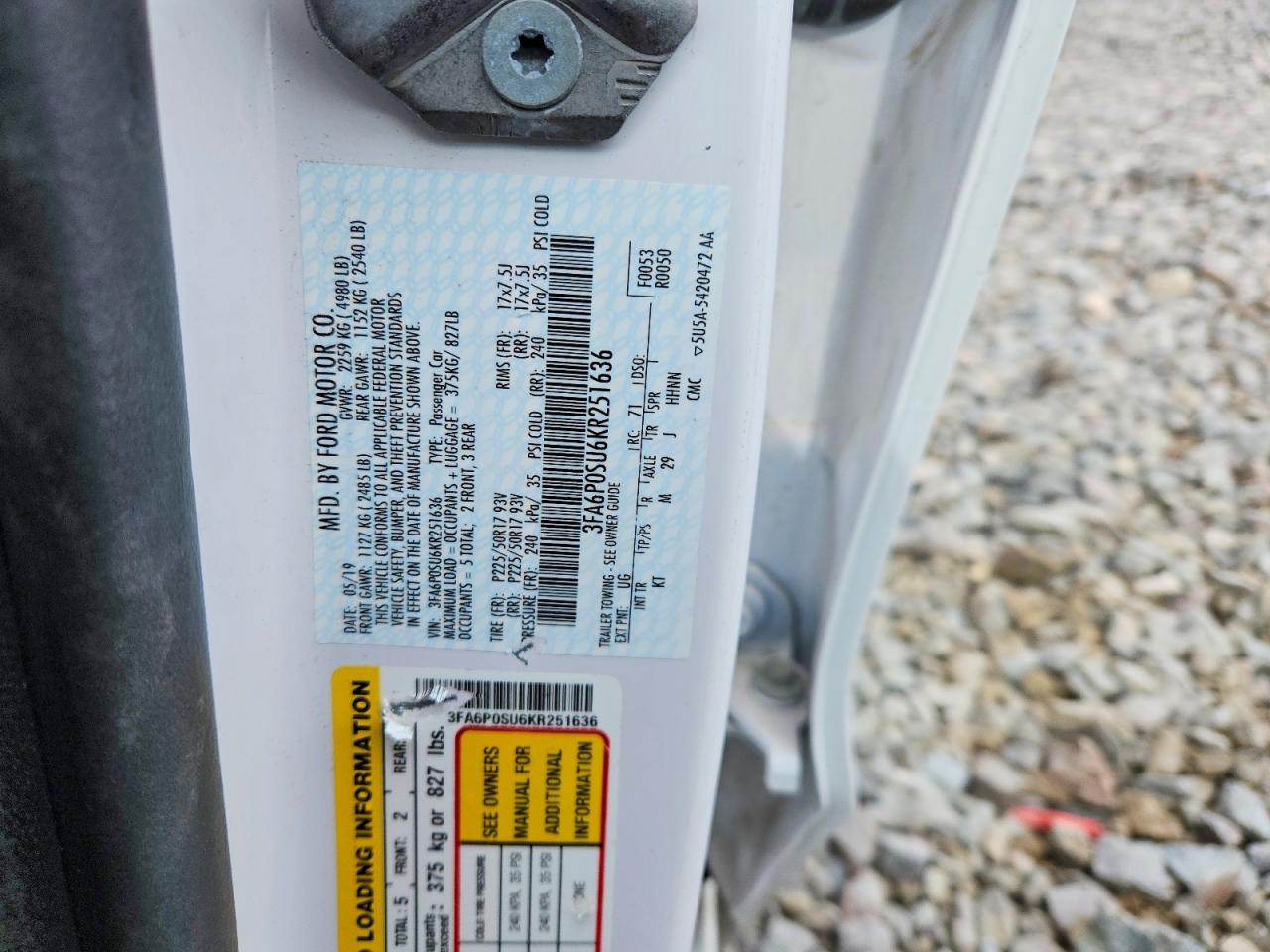 2019 FORD FUSION TITANIUM photo 12