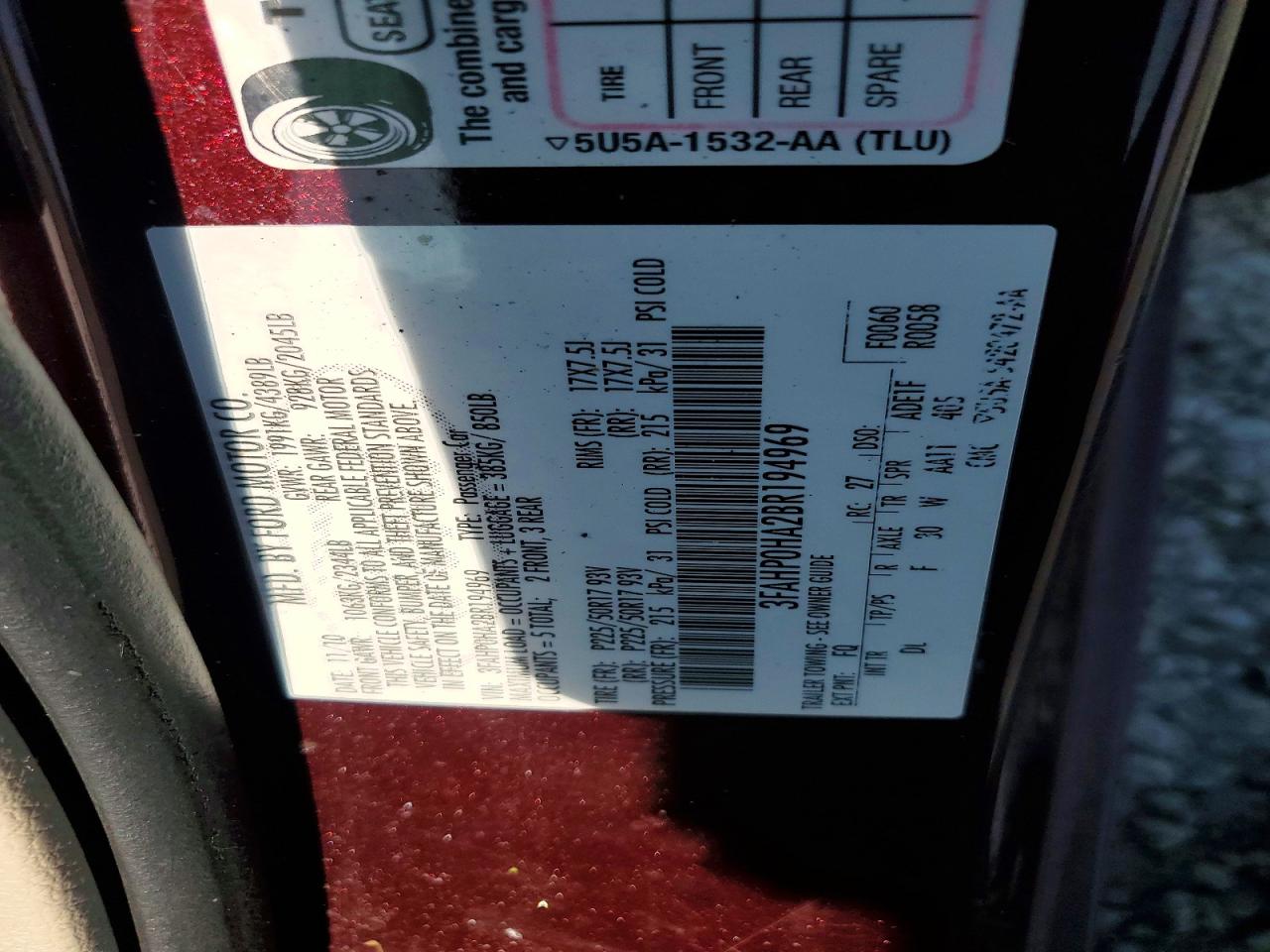 2011 FORD FUSION SE photo 23