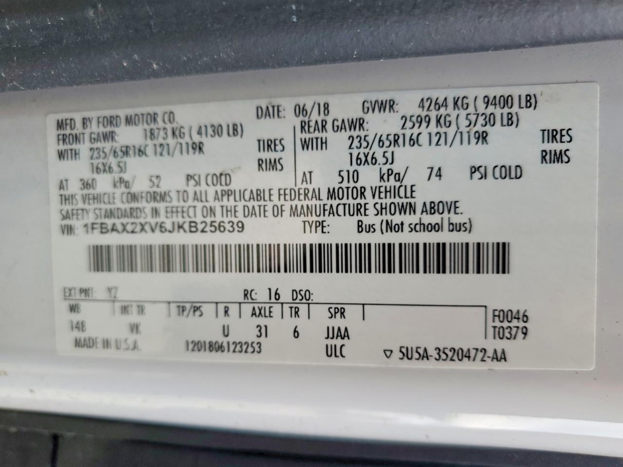 2018 FORD TRANSIT T-350 photo 37